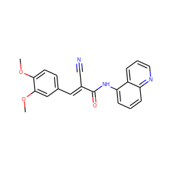 COc1ccc(/C=C(\C#N)C(=O)Nc2cccc3ncccc23)cc1OC ZINC000003312134