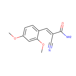 COc1ccc(/C=C(\C#N)C(N)=O)c(OC)c1 ZINC000000160648