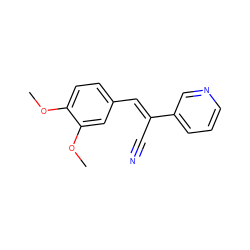 COc1ccc(/C=C(\C#N)c2cccnc2)cc1OC ZINC000037858694