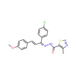 COc1ccc(/C=C/C(=N/NC(=O)c2snnc2C)c2ccc(Cl)cc2)cc1 ZINC000299838485