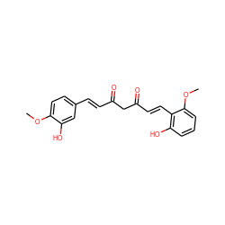 COc1ccc(/C=C/C(=O)CC(=O)/C=C/c2c(O)cccc2OC)cc1O ZINC000168516621