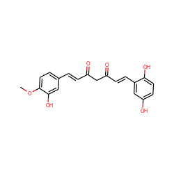 COc1ccc(/C=C/C(=O)CC(=O)/C=C/c2cc(O)ccc2O)cc1O ZINC000167852308