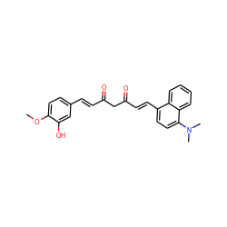 COc1ccc(/C=C/C(=O)CC(=O)/C=C/c2ccc(N(C)C)c3ccccc23)cc1O ZINC000167162852