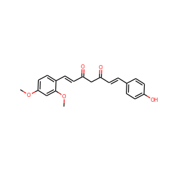 COc1ccc(/C=C/C(=O)CC(=O)/C=C/c2ccc(O)cc2)c(OC)c1 ZINC000167489843