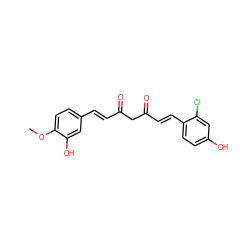 COc1ccc(/C=C/C(=O)CC(=O)/C=C/c2ccc(O)cc2Cl)cc1O ZINC000116765802