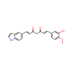 COc1ccc(/C=C/C(=O)CC(=O)/C=C/c2ccc3[nH]ccc3c2)cc1O ZINC000146777526