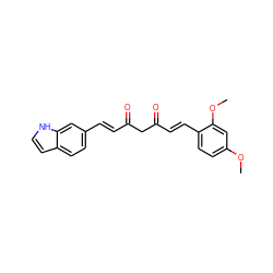 COc1ccc(/C=C/C(=O)CC(=O)/C=C/c2ccc3cc[nH]c3c2)c(OC)c1 ZINC000146445068