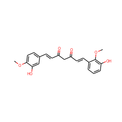 COc1ccc(/C=C/C(=O)CC(=O)/C=C/c2cccc(O)c2OC)cc1O ZINC000013827531