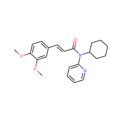 COc1ccc(/C=C/C(=O)N(c2ccccn2)C2CCCCC2)cc1OC ZINC000012601501