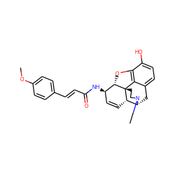 COc1ccc(/C=C/C(=O)N[C@@H]2C=C[C@H]3[C@H]4Cc5ccc(O)c6c5[C@@]3(CCN4C)[C@H]2O6)cc1 ZINC000096932836