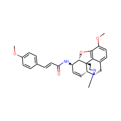 COc1ccc(/C=C/C(=O)N[C@@H]2C=C[C@H]3[C@H]4Cc5ccc(OC)c6c5[C@@]3(CCN4C)[C@H]2O6)cc1 ZINC000096937684