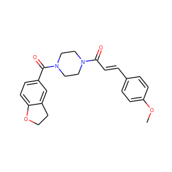 COc1ccc(/C=C/C(=O)N2CCN(C(=O)c3ccc4c(c3)CCO4)CC2)cc1 ZINC000169345915