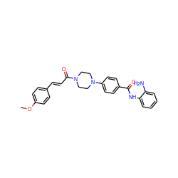 COc1ccc(/C=C/C(=O)N2CCN(c3ccc(C(=O)Nc4ccccc4N)cc3)CC2)cc1 ZINC001772576781