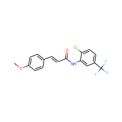 COc1ccc(/C=C/C(=O)Nc2cc(C(F)(F)F)ccc2Cl)cc1 ZINC000001203204