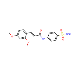 COc1ccc(/C=C/C(=O)Nc2ccc(S(N)(=O)=O)cc2)c(OC)c1 ZINC000000936304