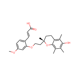 COc1ccc(/C=C/C(=O)O)c(OCC[C@]2(C)CCc3c(C)c(O)c(C)c(C)c3O2)c1 ZINC000045339856