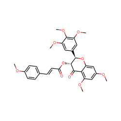 COc1ccc(/C=C/C(=O)O[C@H]2C(=O)c3c(OC)cc(OC)cc3O[C@@H]2c2cc(OC)c(OC)c(OC)c2)cc1 ZINC000473124682