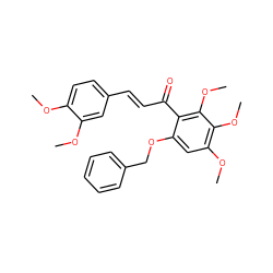 COc1ccc(/C=C/C(=O)c2c(OCc3ccccc3)cc(OC)c(OC)c2OC)cc1OC ZINC000084651958