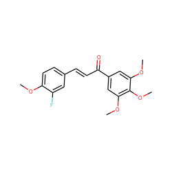 COc1ccc(/C=C/C(=O)c2cc(OC)c(OC)c(OC)c2)cc1F ZINC000013607837
