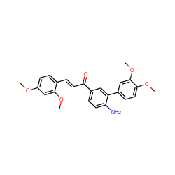 COc1ccc(/C=C/C(=O)c2ccc(N)c(-c3ccc(OC)c(OC)c3)c2)c(OC)c1 ZINC000082149885