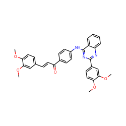 COc1ccc(/C=C/C(=O)c2ccc(Nc3nc(-c4ccc(OC)c(OC)c4)nc4ccccc34)cc2)cc1OC ZINC000653835880