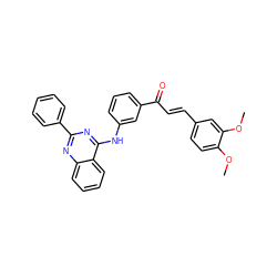 COc1ccc(/C=C/C(=O)c2cccc(Nc3nc(-c4ccccc4)nc4ccccc34)c2)cc1OC ZINC000653836233