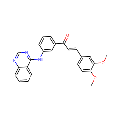 COc1ccc(/C=C/C(=O)c2cccc(Nc3ncnc4ccccc34)c2)cc1OC ZINC000653836228