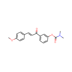 COc1ccc(/C=C/C(=O)c2cccc(OC(=O)N(C)C)c2)cc1 ZINC001772589035