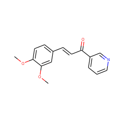 COc1ccc(/C=C/C(=O)c2cccnc2)cc1OC ZINC000004949678