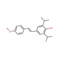 COc1ccc(/C=C/c2cc(C(C)C)c(O)c(C(C)C)c2)cc1 ZINC000029552065