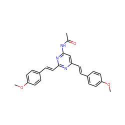 COc1ccc(/C=C/c2cc(NC(C)=O)nc(/C=C/c3ccc(OC)cc3)n2)cc1 ZINC000095595195