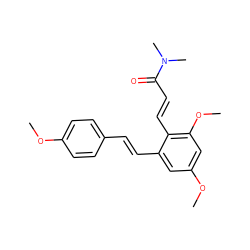 COc1ccc(/C=C/c2cc(OC)cc(OC)c2/C=C/C(=O)N(C)C)cc1 ZINC000095589352