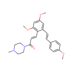 COc1ccc(/C=C/c2cc(OC)cc(OC)c2/C=C/C(=O)N2CCN(C)CC2)cc1 ZINC000095588545