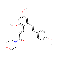 COc1ccc(/C=C/c2cc(OC)cc(OC)c2/C=C/C(=O)N2CCOCC2)cc1 ZINC000095590314