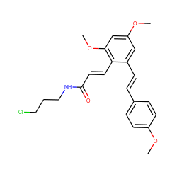 COc1ccc(/C=C/c2cc(OC)cc(OC)c2/C=C/C(=O)NCCCCl)cc1 ZINC000095586182