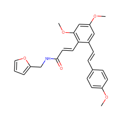 COc1ccc(/C=C/c2cc(OC)cc(OC)c2/C=C/C(=O)NCc2ccco2)cc1 ZINC000095588697