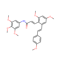 COc1ccc(/C=C/c2cc(OC)cc(OC)c2/C=C/C(=O)Nc2cc(OC)c(OC)c(OC)c2)cc1 ZINC000095588852