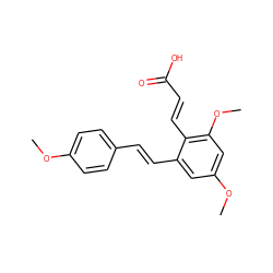 COc1ccc(/C=C/c2cc(OC)cc(OC)c2/C=C/C(=O)O)cc1 ZINC000095588603