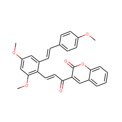 COc1ccc(/C=C/c2cc(OC)cc(OC)c2/C=C/C(=O)c2cc3ccccc3oc2=O)cc1 ZINC000473151523