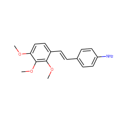 COc1ccc(/C=C/c2ccc(N)cc2)c(OC)c1OC ZINC000053243006