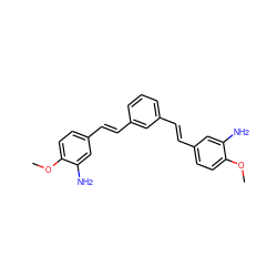 COc1ccc(/C=C/c2cccc(/C=C/c3ccc(OC)c(N)c3)c2)cc1N ZINC000028949021