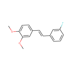 COc1ccc(/C=C/c2cccc(F)c2)cc1OC ZINC000040835623