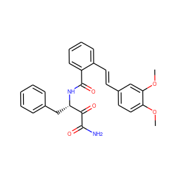 COc1ccc(/C=C/c2ccccc2C(=O)N[C@@H](Cc2ccccc2)C(=O)C(N)=O)cc1OC ZINC000013441395