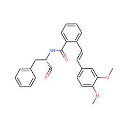 COc1ccc(/C=C/c2ccccc2C(=O)N[C@H](C=O)Cc2ccccc2)cc1OC ZINC000013441383