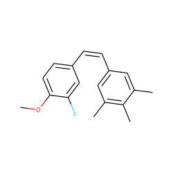COc1ccc(/C=C\c2cc(C)c(C)c(C)c2)cc1F ZINC000013607884