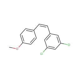 COc1ccc(/C=C\c2cc(Cl)cc(Cl)c2)cc1 ZINC000013607321