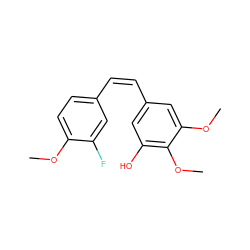 COc1ccc(/C=C\c2cc(O)c(OC)c(OC)c2)cc1F ZINC000013607887