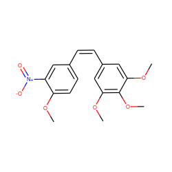 COc1ccc(/C=C\c2cc(OC)c(OC)c(OC)c2)cc1[N+](=O)[O-] ZINC000013645654