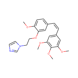 COc1ccc(/C=C\c2cc(OC)c(OC)c(OC)c2)cc1OCCn1ccnc1 ZINC000013645702