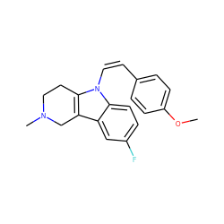 COc1ccc(/C=C\n2c3c(c4cc(F)ccc42)CN(C)CC3)cc1 ZINC000045350654